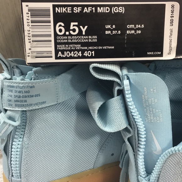NIKE SF AF1 MID (GS) ocean bliss/ocean bliss - Picture 8 of 8